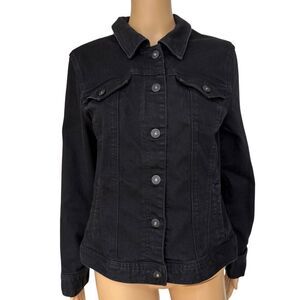 Style & Co. Women's Classic Denim Jacket black size L